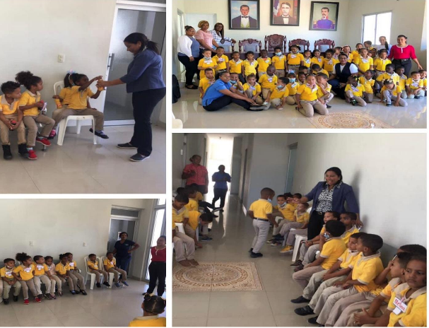 Estudiantes visitan las instalaciones de la Junta Municipal de Cana Chapetón