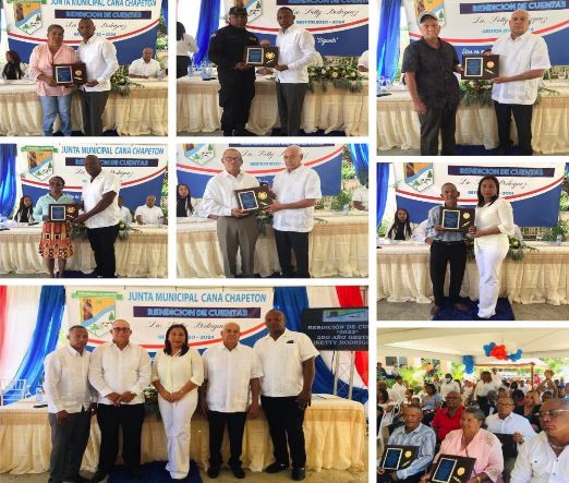 Junta Municipal de Cana Chapetón reconoce varias personalidades del Distrito.