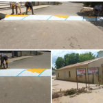 Construyen policías acostados en Cerro Gordo Abajo. 