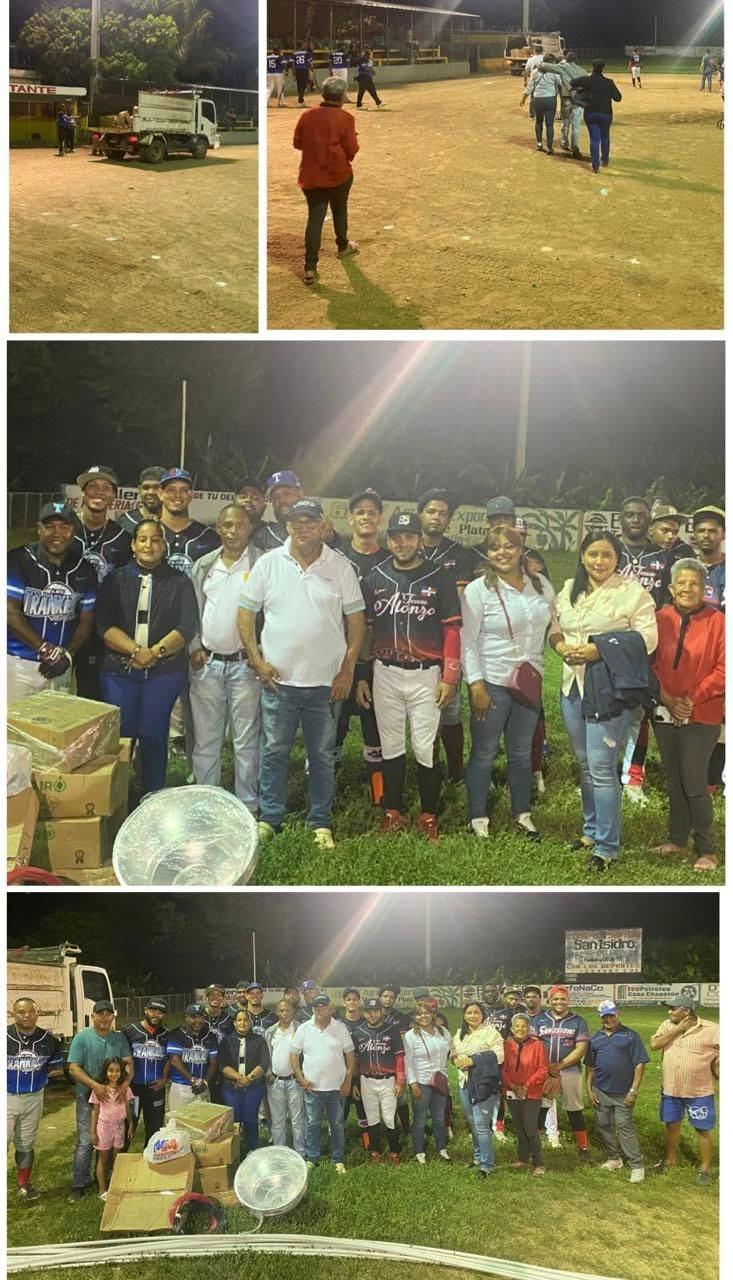 Junta Municipal de Cana Chapetón entrega luminarias al play de sóftbol de Piloto. 