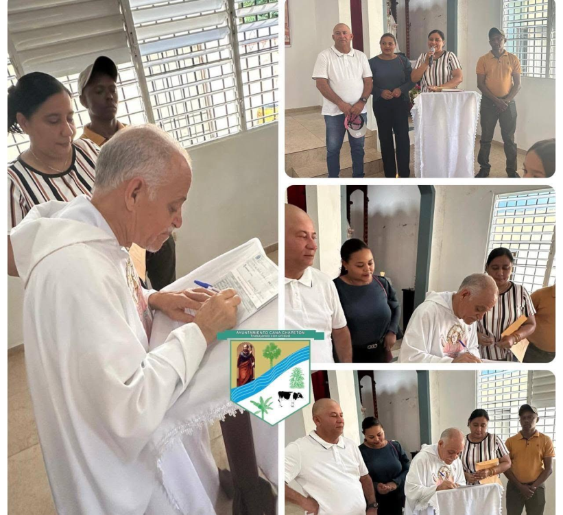 Junta Municipal de Cana Chapetón Realiza Entrega de Aporte Económico a Iglesia Católica del Barrio de La Caída.